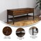Flash Furniture Entryway Storage Bench with Lower Shelf Perfect for Entryway, Mudroom, or Bedroom in Walnut ZG-075-WAL-GG - alternate 2